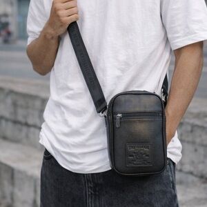 True Religion True NEWAL Max Crossbody Purse in black. 
Black Belt Bag